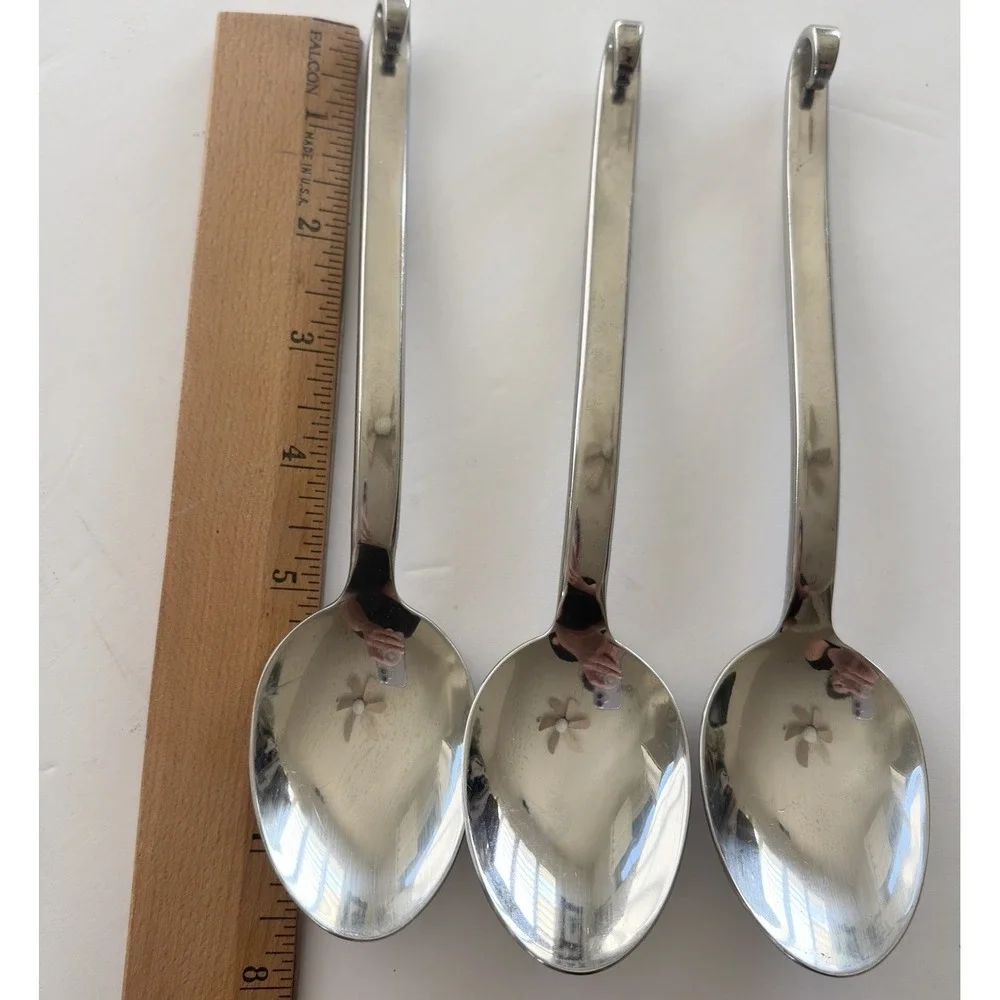 Lot Of 3 Sabatier Hi Light Hook Handle Oval Soup Spoon 18/10 Stainless Steel